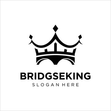 Bridge With Crown Logo Design Template