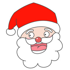 Hand drawn cartoon style various emotions of santa claus head with transparent background for decoration christmas holiday celebration content concept