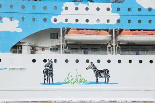 Velsen, the Netherlands - September 25th 2022: Silja Line Galaxy Hull detail