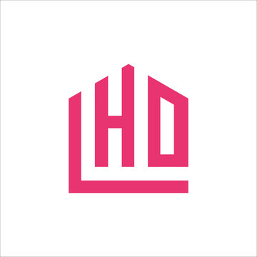 Initial letter LHD home house logo design. Vector illustration of LHD letter home shaped for company. Modern design flat icon template