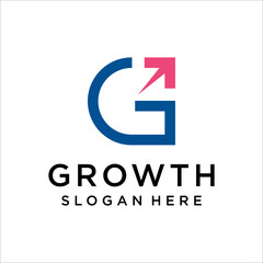 G Letter  Growth Logo Vector Template