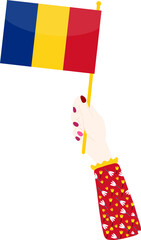 Romanian flag hand drawn,Romanian leu hand drawn
