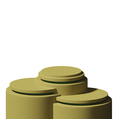 3d rendering realistic minimal cylinder shape geometric yellow podium for product showcase and advertisement autumn season theme