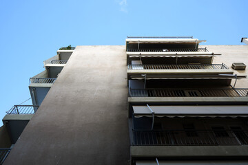 Apartment building from bellow in Palaio Faliro, Athens.