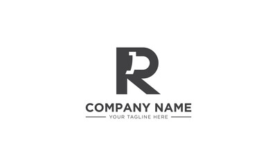 R or RR Uppercase Letter Initial Logo Design Template Vector Illustration