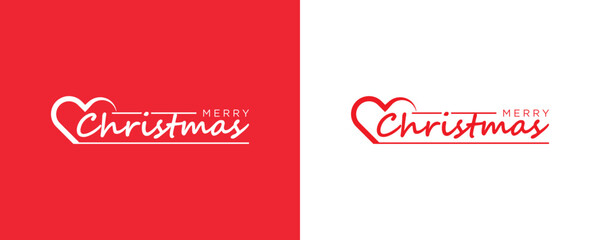 Merry Christmas vector with heart or love shape. Hand drawn modern Christmas lettering vector link illustration. Creative typography for Holiday greeting cards, banner