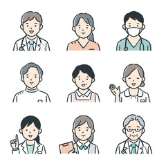 医療スタッフのアイコンセット