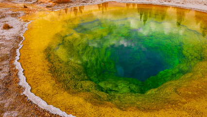 yellowstone　morning glory pool　絶景