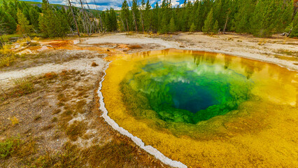 yellowstone　morning glory pool　海外旅行