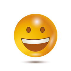 Grinning face. funny yellow emoticon. realistic emoticon. 3D emoticon for web. for emoticon characters design collection. for web interface