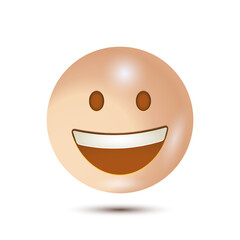 Grinning face. Vector illustration. realistic emoticon. isolated in white background. Vector Emoticon. for ui interface