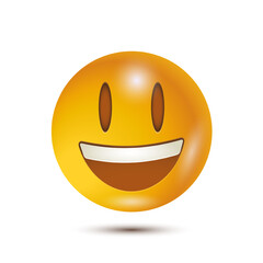 Grinning face with big eyes. funny yellow emoticon. realistic emoticon. isolated in white background. Vector Emoji. for ui interface