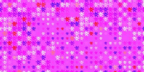 Light Blue, Red vector pattern with coronavirus elements.