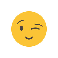 Fototapeta premium Winky face signals a joke or a hidden meaning. Vector illustration. realistic emoticon. isolated in white background. Vector Emoji. for interface