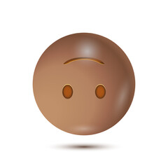 Upside down face. funny yellow emoticon. realistic emoticon. 3D emoticon for web. Vector Emoticon. for web interface