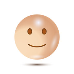 Fototapeta premium Slightly smiling face. Ironic smile, pain behind the smile. 3D stylized vector icon. realistic emoticon. 3D emoticon for web. Vector Emoticon. for web interface