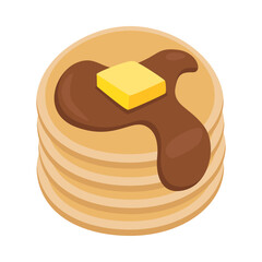Pancakes Sign Emoji Icon Illustration. Breakfast Vector Symbol Emoticon Design Clip Art Sign Comic Style.