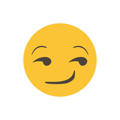 Flirting face, smug face, suggestive face. Vector illustration. smiling emoticon character design. Isolated 3D. Vector Emoji. for app