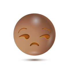 Dissatisfied, Meh, Unimpressed. Vector illustration. realistic emoticon. 3D emoticon for web. for emoticon characters design collection. for interface