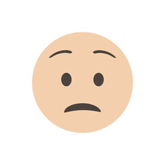 Frowning face. Megafrown, disappointment. Vector illustration. smiling emoticon character design. isolated in white background. for emoticon characters design collection. for web interface