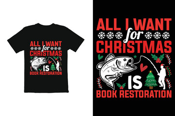 Christmas T shirt Design.  Christmas  day plan book restoration t shirt