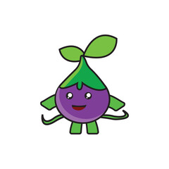 illustration vector graphic of green and purple plants cartoon.