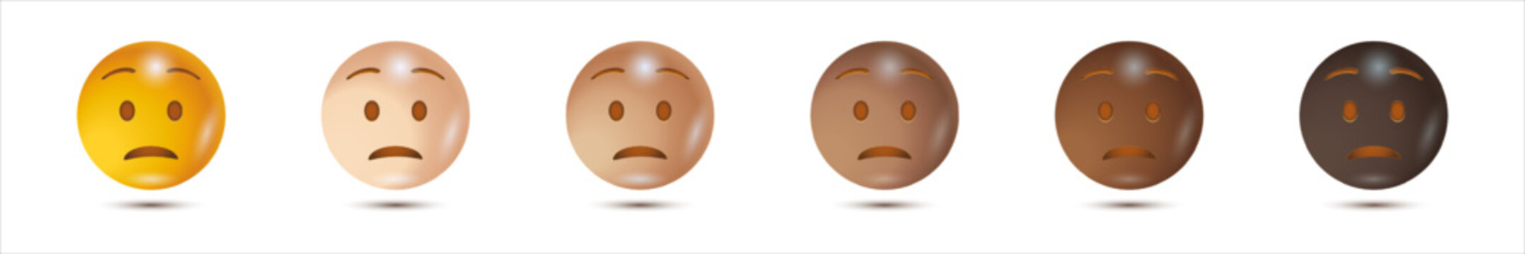 Frowning face. Megafrown, disappointment. Vector illustration. realistic emoticon. isolated in white background. Vector Emoji. for app