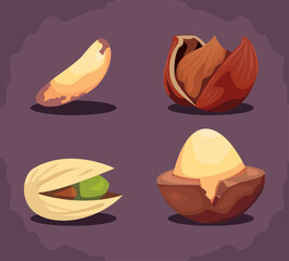 four flat kinds of nuts