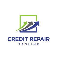 Credit Repair And Business Finance Logo Designs Template Isolated Background