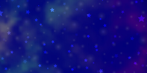 Dark Pink, Blue vector template with neon stars.