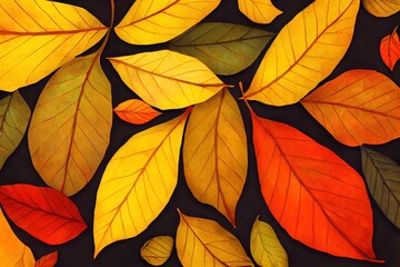 Fototapeta na wymiar Autumn leaves fallen leaves background High quality illustration