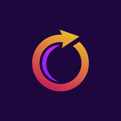 letter O logo with arrow shape design