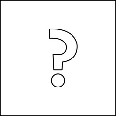 Question mark, FAQ sign, Help symbol, vector mark symbols. Black outline design. Isolated icon.
