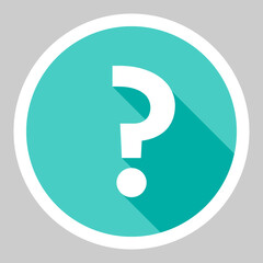 Question mark, FAQ sign, Help symbol, vector mark symbols light blue style. White stroke design. Isolated icon.