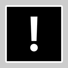 Exclamation mark, Attention sign, Caution icon, Hazard warning symbol, vector mark symbols. White outline design. Isolated icon.