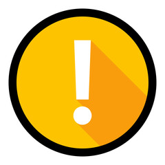 Exclamation mark, Attention sign, Caution icon, Hazard warning symbol, vector mark symbols Yellow style. Black stroke design. Isolated icon.
