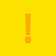 Exclamation mark, Attention sign, Caution icon, Hazard warning symbol, vector mark symbols Yellow style. Isolated icon.