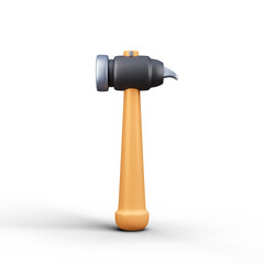 Wooden Hammer icon Isolated 3d render Illustration