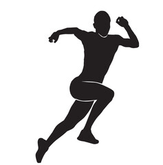 Running athlete vector silhouette illustration