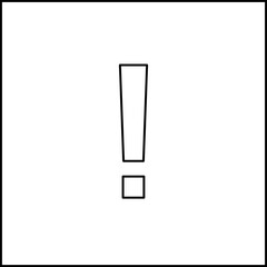 Exclamation mark, Attention sign, Caution icon, Hazard warning symbol, vector mark symbols. Black outline design. Isolated icon.