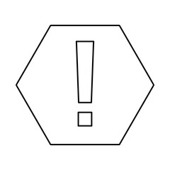 Exclamation mark, Attention sign, Caution icon, Hazard warning symbol, vector mark symbols. Black outline design. Isolated icon.