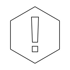 Exclamation mark, Attention sign, Caution icon, Hazard warning symbol, vector mark symbols. Black outline design. Isolated icon.