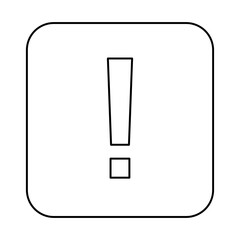 Exclamation mark, Attention sign, Caution icon, Hazard warning symbol, vector mark symbols. Black outline design. Isolated icon.