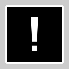 Exclamation mark, Attention sign, Caution icon, Hazard warning symbol, vector mark symbols. White outline design. Isolated icon.