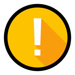 Exclamation mark, Attention sign, Caution icon, Hazard warning symbol, vector mark symbols Yellow style. Black stroke design. Isolated icon.