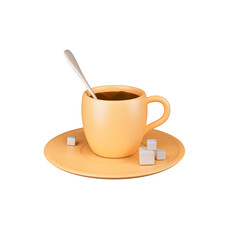 Coffee cup icon isolated 3d render illustration