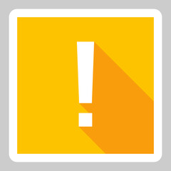 Exclamation mark, Attention sign, Caution icon, Hazard warning symbol, vector mark symbols Yellow style. White stroke design. Isolated icon.