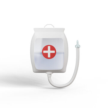 Medical Saline Bag Icon Isolated 3d Render Illustration