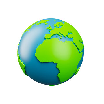 Globe icon 3d render illustration