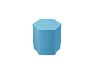 Hexagonal prism 3d icon illustration